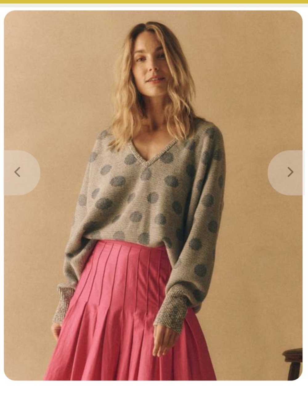 Blue Polka Dot V-Neck oversized sweater